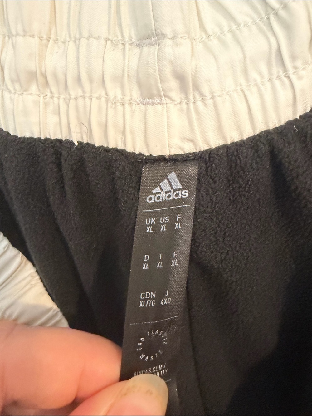 Adidas Black and White Colorblock Windbreaker Track Pants - Picture 5 of 5